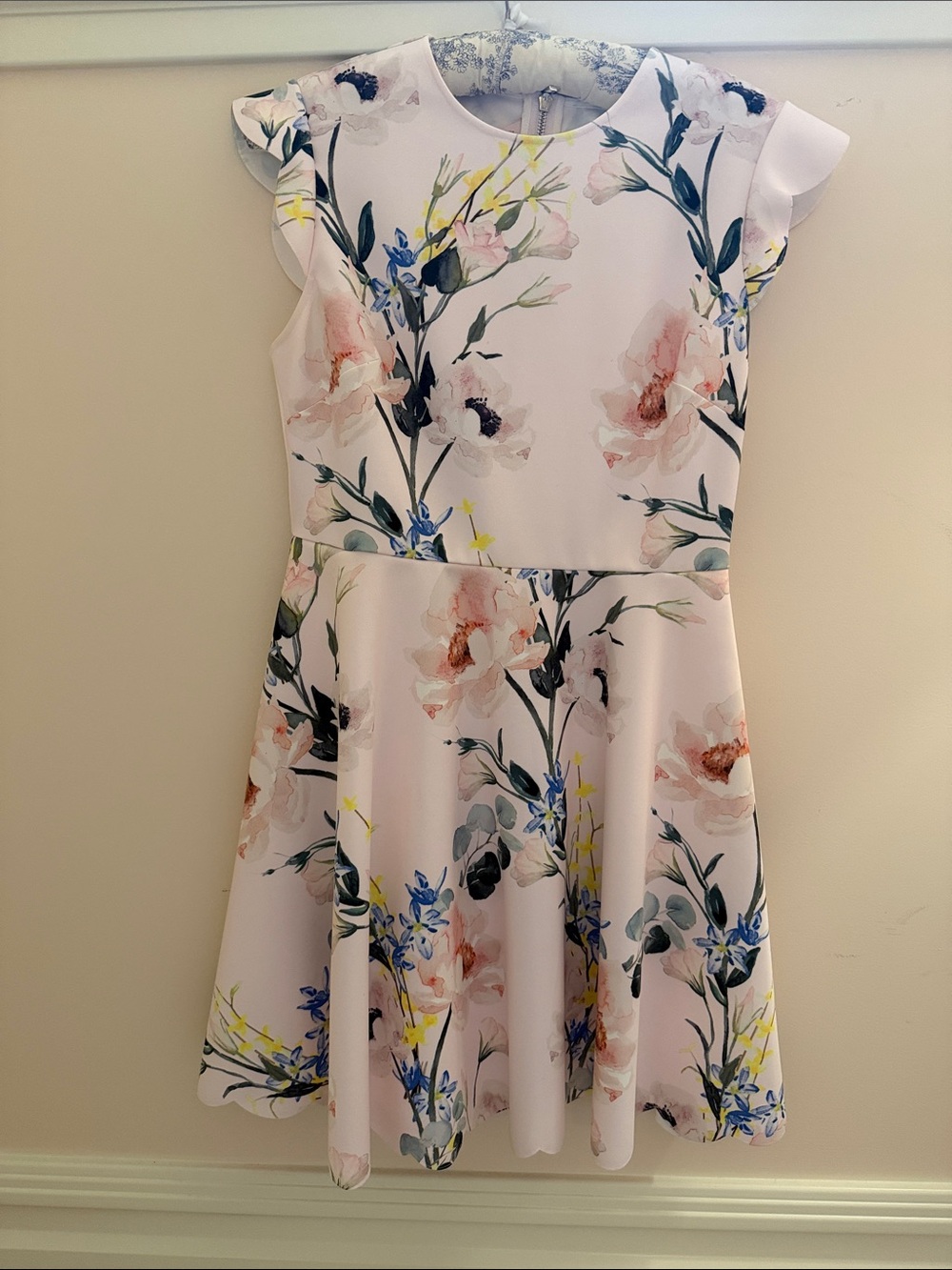 Ted Baker Floral Fit & Flare Dress - Light Pink size 8
